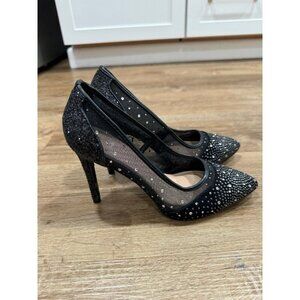 BCBG Black rhinestone pumps Heels